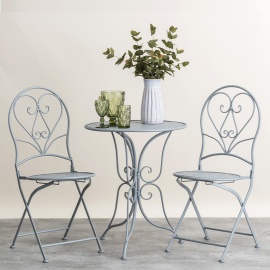 Σετ μεταλλικό τραπέζι κήπου με 2 καρέκλες Γκρι BYRON