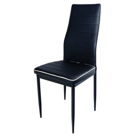 Καρέκλα Μαύρη/Άσπρη δερματίνη C-001 