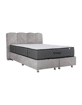ΚΡΕΒΑΤΙ Fylliana New Edem ΓΚΡΙ ΜΕ ΑΠΟΘ ΧΩΡΟ 179x212x130εκ (160x200)