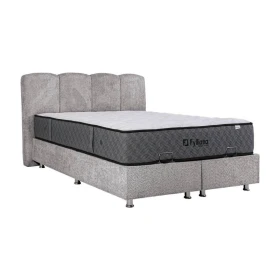 ΚΡΕΒΑΤΙ Fylliana New Edem ΓΚΡΙ ΜΕ ΑΠΟΘ ΧΩΡΟ 179x212x130εκ (160x200)