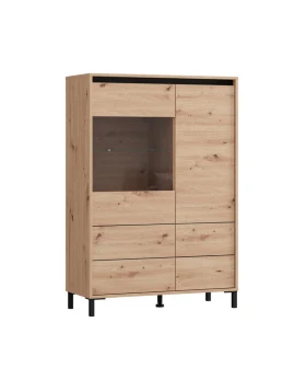 ΒΙΤΡΙΝΑ MARRON 2K VS1 135 ARTISAN-ΜΑΥΡΟ ΜΑΤ 93x40x135εκ
