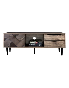 Έπιπλο TV Home Μαύρο/Grey oak