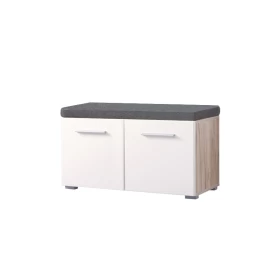 Έπιπλο χωλ Beny KOM-760 Grey oak/Λευκή λάκκα