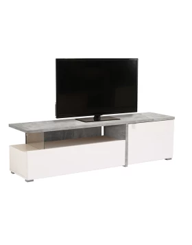 Έπιπλο TV  FORTUNA Γκρι Concrete/Λευκή λάκκα