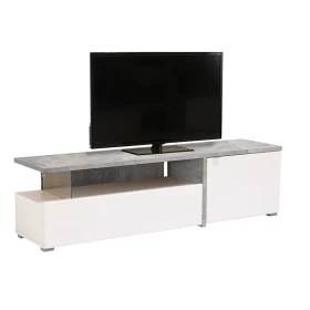 Έπιπλο TV  FORTUNA Γκρι Concrete/Λευκή λάκκα