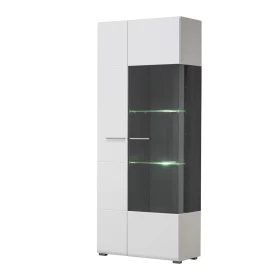 Βιτρίνα Enzo 2K VS1 Black Grey/Λευκή Λάκκα 