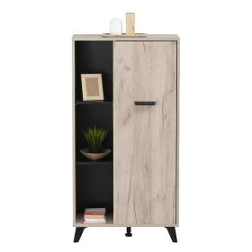 Βιτρίνα UMBRIA POP Grey Oak/Μαύρο