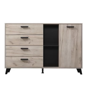 Κομότα UMBRIA 3K4F Grey Oak/Μαύρο