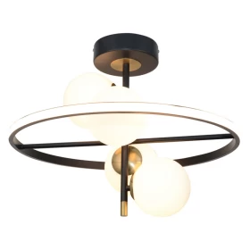Κρεμαστό φωτιστικό LED 20W 3000K και 4XG9 σε μαύρο και χρυσαφί χρώμα 50cm