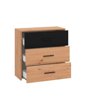 ΣΥΡΤΑΡΙΕΡΑ VARADERO 3F ARTISAN OAK-ΜΑΥΡΟ 80,5x33x80,5εκ