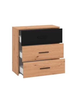 ΣΥΡΤΑΡΙΕΡΑ VARADERO 3F ARTISAN OAK-ΜΑΥΡΟ 80,5x33x80,5εκ