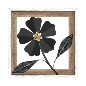 ΔΙΑΚΟΣΜΗΤΙΚΟ ΤΟΙΧΟΥ Fylliana Flower 059 ΜΕΤΑΛΛΟ-ΞΥΛΟ ΜΑΥΡΟ-ΛΕΥΚΟ 30.5x3x30.5εκ