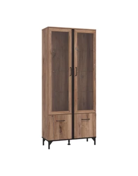 ΒΙΤΡΙΝΑ CORSICA 2K VS2 FLAGSTAFF OAK-ΜΑΥΡΟ 84,5x35x193εκ