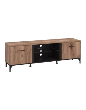 ΕΠΙΠΛΟ TV CORSICA 170 FLAGSTAFF OAK-ΜΑΥΡΟ 170,5x42x53,5εκ