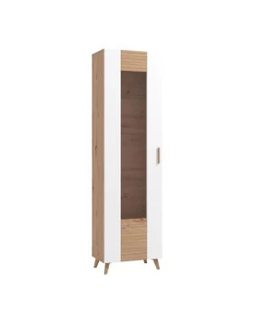 ΒΙΤΡΙΝΑ BRETAGNA 1K VS1 ARTISAN OAK-ΛΕΥΚΟ HIGH GLOSS FOIL 58x35x202,5εκ