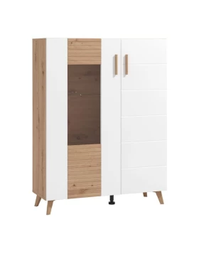 ΒΙΤΡΙΝΑ BRETAGNA 2K VS1 ARTISAN OAK-ΛΕΥΚΟ HIGH GLOSS FOIL 96x35x125,5εκ