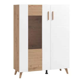 ΒΙΤΡΙΝΑ BRETAGNA 2K VS1 ARTISAN OAK-ΛΕΥΚΟ HIGH GLOSS FOIL 96x35x125,5εκ