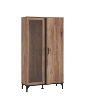 ΒΙΤΡΙΝΑ CORSICA 2K VS1 FLAGSTAFF OAK-ΜΑΥΡΟ 84,5x35x153εκ