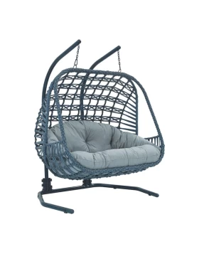 ΔΙΠΛΗ ΚΡΕΜΑΣΤΗ ΜΕΤΑΛΛΙΚΗ ΠΟΛΥΘΡΟΝΑ-ΦΩΛΙΑ Fylliana Naira ΓΚΡΙ ΧΡΩΜΑ 177x140x200εκ