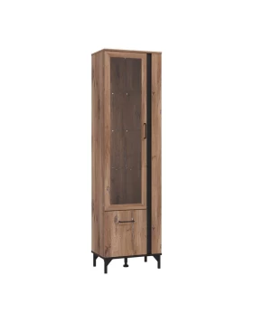 ΒΙΤΡΙΝΑ CORSICA 1K VS1 FLAGSTAFF OAK-ΜΑΥΡΟ 54,5x35x193εκ