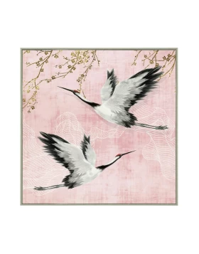 InTheBox CRANES ΠΙΝΑΚΑΣ CHAMPAGNE ΚΟΡΝΙΖΑ 82.5x82.5xΥ4.5cm