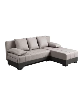 ΓΩΝΙΑΚΟΣ ΚΑΝΑΠΕΣ ΚΡΕΒΑΤΙ GALINA ΜΠΕΖ-ΚΑΦΕ 200x151x80εκ