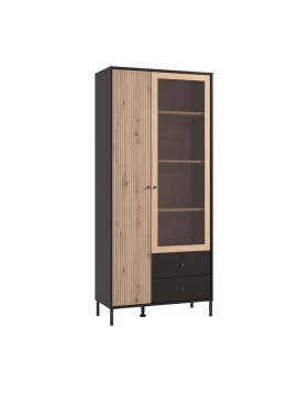 ΒΙΤΡΙΝΑ CORREZE 2K2F VS1 ΜΑΥΡΟ OAK-ARTISAN OAK 87x40x195εκ