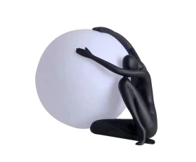 TLC 1118 BK ΛΑΜΠΑ ΑΝΘΡΩΠΑΚΙ ΜΑΥΡΟ ΑΓΚΑΛΙΑ ΜΕ ΓΥΑΛΙΝΗ ΜΠΑΛΑ 1xE-27