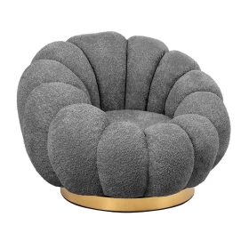 ΠΕΡΙΣΤΡΕΦΟΜΕΝΗ ΥΦΑΣΜΑΤΙΝΗ ΠΟΛΥΘΡΟΝΑ Fylliana Delori ΓΚΡΙ ΥΦΑΣΜΑ 98x97x69εκ