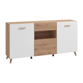 ΚΟΜΟΤΑ ΜΠΟΥΦΕΣ BRETAGNA 3K1F ARTISAN OAK-ΛΕΥΚΟ HIGH GLOSS FOIL 173x41,5x87,5εκ