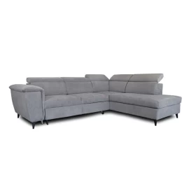 ΚΑΝΑΠΕΣ ΔΕΞΙΑ ΓΩΝΙΑ Fylliana Alessia ΓΚΡΙ ΥΦΑΣΜΑ 284x216x100εκ