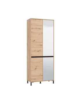 ΠΑΠΟΥΤΣΟΘΗΚΗ FLANNAN 2K4V 2OG ARTISAN OAK/ΜΑΥΡΟ MATT ΧΡΩΜΑ 80x40x205εκ