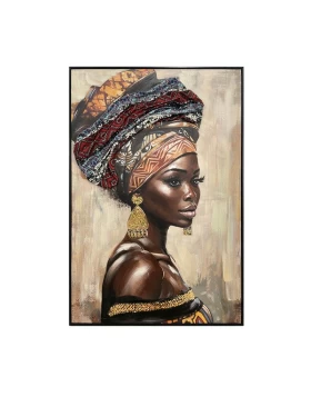 ΠΙΝΑΚΑΣ ΣΕ ΚΑΜΒΑ Fylliana African lady 36214 ΜΠΕΖ-ΚΑΦΕ 80x4x120εκ