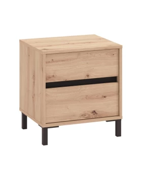 ΚΟΜΟΔΙΝΟ MARRON NO2F ARTISAN OAK/ΜΑΥΡΟ ΜΑΤΤ ΧΡΩΜΑ 48x40x52εκ
