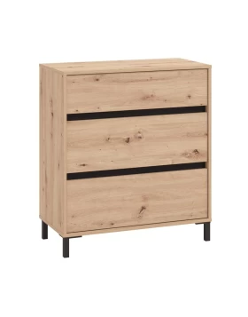 ΚΟΜΟΤΑ-ΣΥΡΤΑΡΙΕΡΑ MARRON 80 3F ARTISAN OAK/ΜΑΥΡΟ ΜΑΤΤ ΧΡΩΜΑ 80x40x90εκ