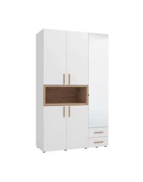 ΝΤΟΥΛΑΠΑ DONALD 3K2F1O h227 ΛΕΥΚΟ/ARTISAN OAK ΧΡΩΜΑ 135x57x227εκ