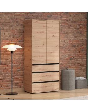 ΝΤΟΥΛΑΠΑ CORBETT 2K3F h211 ARTISAN OAK/ΜΑΥΡΟ ΜΑΤ ΧΡΩΜΑ 93x55x211εκ