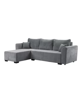ΓΩΝΙΑΚΟΣ ΚΑΝΑΠΕΣ ΚΡΕΒΑΤΙ Migros ΓΚΡΙ ΧΡΩΜΑ 268x167x80εκ