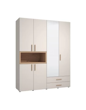 ΝΤΟΥΛΑΠΑ DONALD 4K2F1O h227 CASHEMERE/ARTISAN OAK ΧΡΩΜΑ 179x57x227εκ