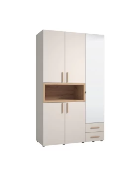 ΝΤΟΥΛΑΠΑ DONALD 3K2F1O h227 CASHMERE/ARTISAN OAK ΧΡΩΜΑ 135x57x227εκ