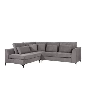 ΓΩΝΙΑΚΟΣ ΚΑΝΑΠΕΣ Fylliana Albert ΣΚΟΥΡΟ ΓΚΡΙ ΧΡΩΜΑ 280x220x96εκ