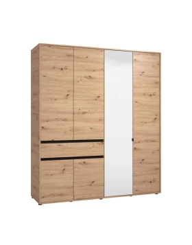 ΝΤΟΥΛΑΠΑ CORBETT 4K1F1O h211 ARTISAN OAK/ΜΑΥΡΟ ΜΑΤ ΧΡΩΜΑ 183x55x211εκ