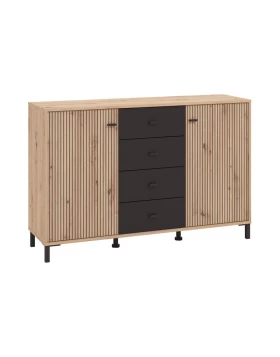 ΚΟΜΟΤΑ-ΜΠΟΥΦΕΣ Avignon 138 3K4F2V ARTISAN OAK-ΜΑΥΡΟ ΧΡΩΜΑ 139x40x90εκ