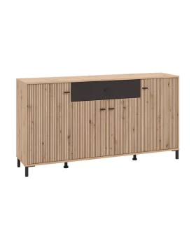 ΚΟΜΟΤΑ-ΜΠΟΥΦΕΣ Avignon AVIGNON 170 4K1F4V ARTISAN OAK-ΜΑΥΡΟ ΧΡΩΜΑ 170x40x90εκ