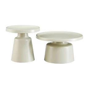 ΣΕΤ 2 ΤΡΑΠΕΖΑΚΙΑ ΣΑΛΟΝΙΟΥ Fylliana FL830 ΚΡΕΜ ΧΡΩΜΑ 50x47εκ & 70x39εκ