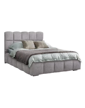 ΔΙΠΛΟ ΚΡΕΒΑΤΙ Fylliana Velora ΓΚΡΙ ΧΡΩΜΑ 185x223x125εκ (160x200)