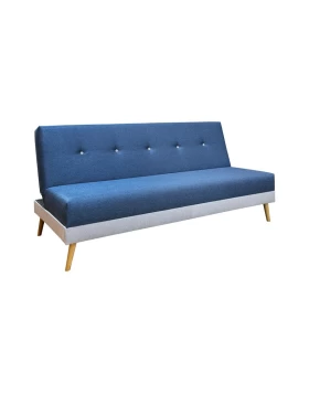 ΚΑΝΑΠΕΣ-ΚΡΕΒΑΤΙ Fylliana Napster DENIM ΥΦΑΣΜΑ ΜΕ ΓΚΡΙ ΡΙΓΑ 180x80x95εκ