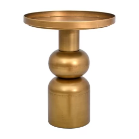 ΣΤΡΟΓΓΥΛΟ ΜΕΤΑΛΛΙΚΟ ΤΡΑΠΕΖΑΚΙ Fylliana FL620244 ΧΡΥΣΟ ΧΡΩΜΑ 45x55εκ