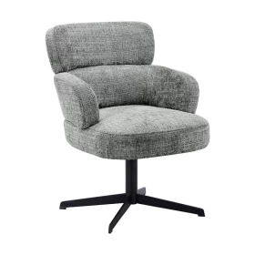 ΠΕΡΙΣΤΡΕΦΟΜΕΝΗ ΠΟΛΥΘΡΟΝΑ Fylliana FL096 ΓΚΡΙ ΥΦΑΣΜΑ ΜΕ ΜΑΥΡΗ ΜΕΤΑΛΛΙΚΗ ΒΑΣΗ 70x74x89εκ