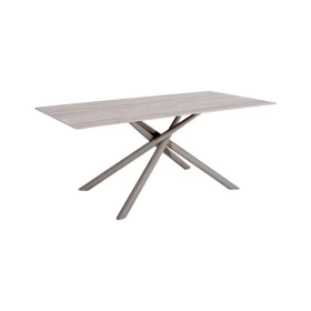 ΤΡΑΠΕΖΙ ΤΡΑΠΕΖΑΡΙΑΣ Fylliana FL1603 ΚΕΡΑΜΙΚΗ ΕΠΙΦΑΝΕΙΑ ΜΕ ΜΕΤΑΛΛΙΚΑ ΠΟΔΙΑ ΓΚΡΙ-ΜΠΕΖ ΧΡΩΜΑ 160x80x76εκ